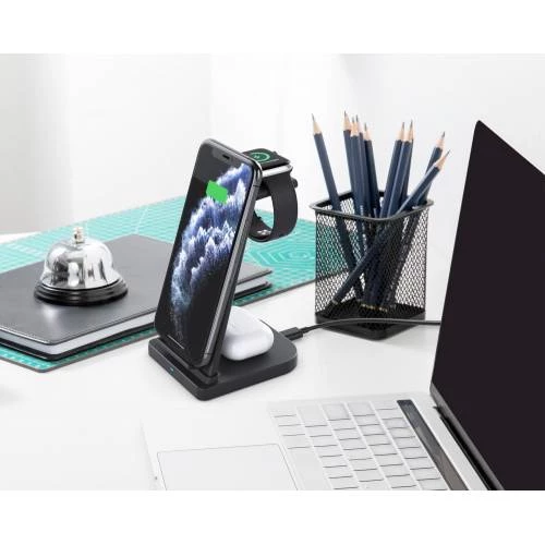 Polham 15W Kablosuz Şarj Cihazı Apple iWatch AirPods Şarj Standı Huawei Xiaomi Samsung İphone Şarj - Resim 6