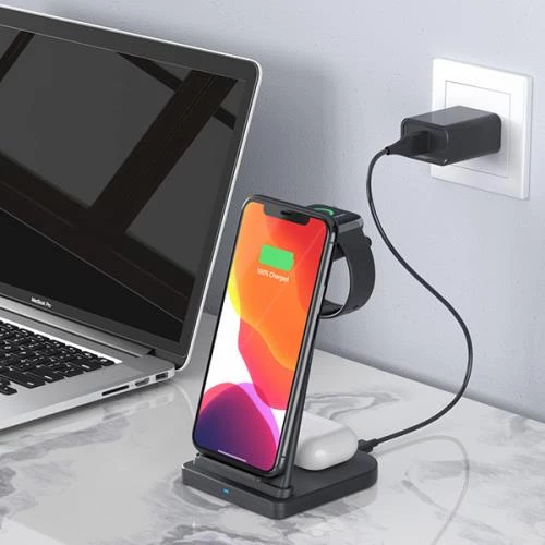 Coofbe 15W Kablosuz Şarj Cihazı Apple iWatch Şarj Standı Huawei Xiaomi Samsung İphone Şarj - 2