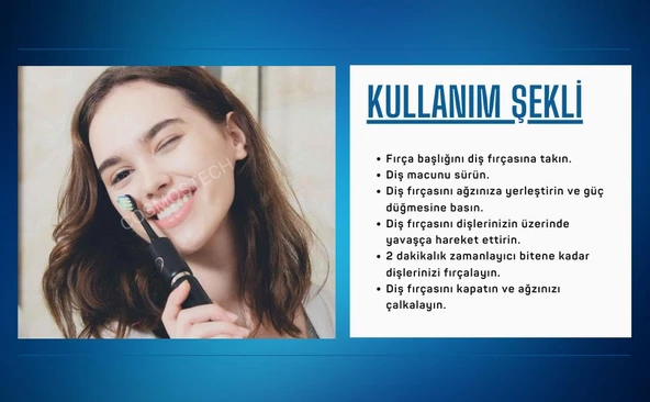 Fairywill E11 Sonic Şarj Edilebilir Diş Fırçası 5 Farklı Temizleme Modu + 8 Yedek Başlıklı Seyahat Kiti - 4