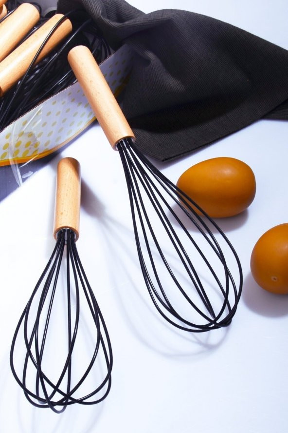 Bambu Saplı Silikon Çırpıcı & Siyah Çırpıcı & 1 Adet - 2