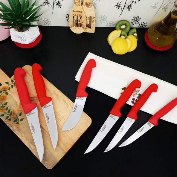 Lazbisa 6'lı Silver Mutfak Bıçak Seti Günlük Kullanım Et Ekmek Sebze Meyve Bıçağı