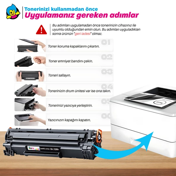 Hp CE285A Muadil Toner 2'li Paket/ P1102 / M1122 / M1212NF / M1132 - 5