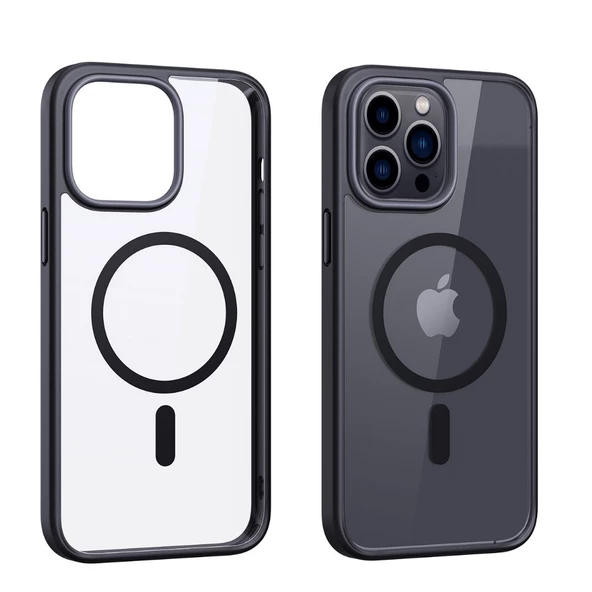Smcase iPhone 13 Pro Max Kılıf Manyetik Wiriless Destekli Krom Silikon  Wiriless Şarj Aleti