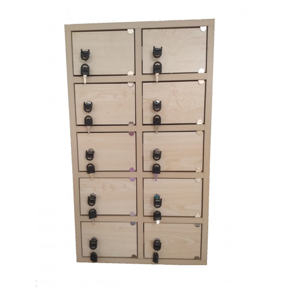 Emanet Dolabı Ahşap 10 Kapaklı - 2