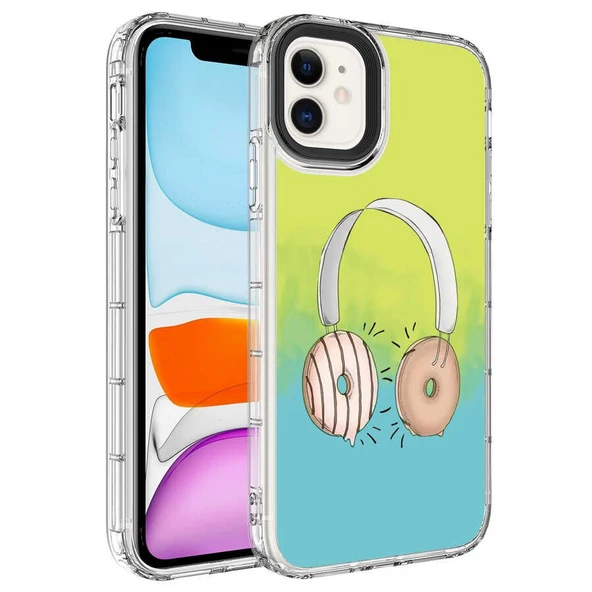 Smcase iPhone 11 Kılıf Kamera Korumalı Renkli Sert Korn Silikon