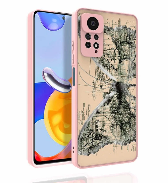 Smcase Xiaomi Redmi Note 11s Global Kılıf Kamera Korumalı Desenli Nora Silikon