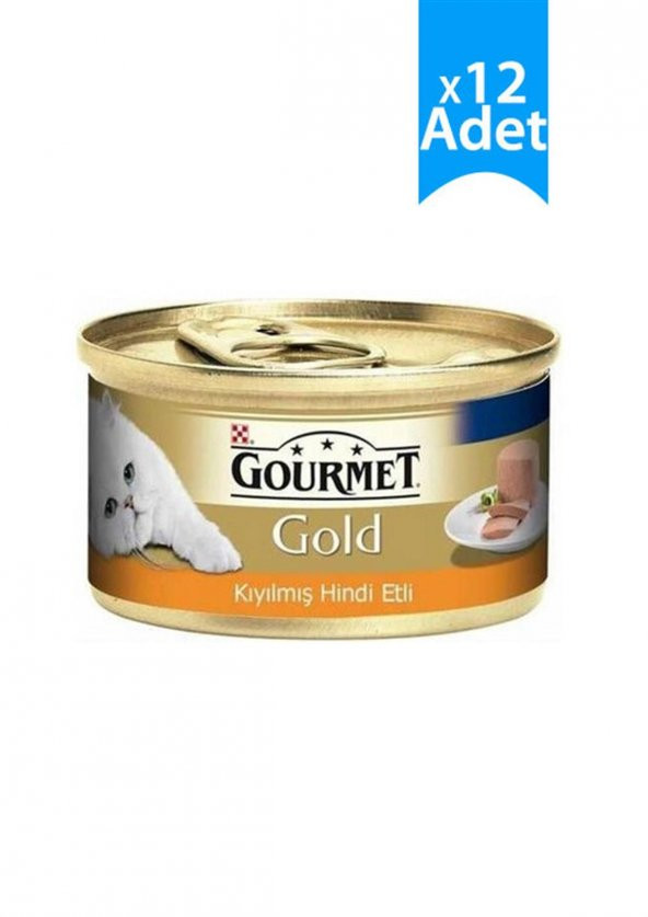 Gourmet Gold Kıyılmış Hindili Kedi Konservesi 85 Gr x 12 Adet