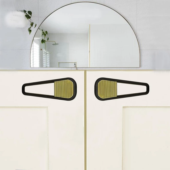 Pırlanta Mobilya Çekmece Mutfak Dolap Dolabı Kapak Kulpu Kulbu Mat Siyah Gold Sert Plastik Kulpları - Resim 3