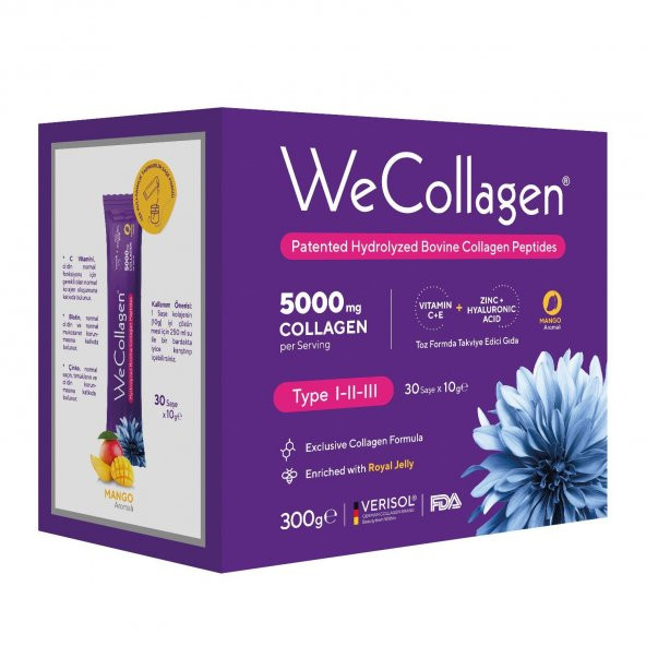 WeCollagen Tip 1-2-3 Toz Kolajen Saşe 30x10gr
