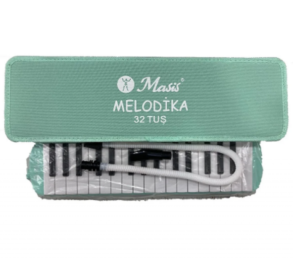 Masis 32 Tuş Lüks Çantalı Melodika Pastel Renk Yeşil