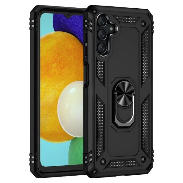 Smcase Samsung Galaxy A04s Kılıf Vega Yüzüklü Tank Silikon