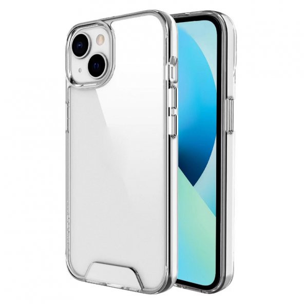 Smcase iPhone 14 Plus Kılıf Transparent Acrylic TPU Gard Sert Kapak  Nano Ekran Koruyucu