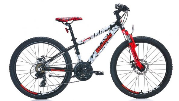 Bianchi Spider 401 MD 24 Jant 21 Vites Erkek Dağ Bisikleti - Siyah-Beyaz-Gri-Kırmızı - 1