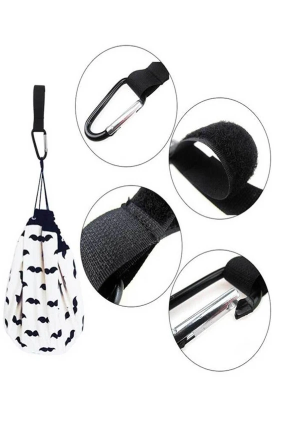 SAFEMAN Bebek Arabası Çanta Asma Aparatı Puset Kancası & Bebek Arabası Askı Aparatı 5 Li Paket - 4