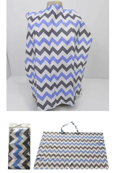 RevuBaby Duffel Emzirme Önlüğü Emzirme Örtüsü Mavi-zizag