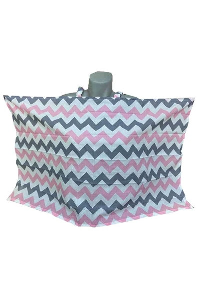 RevuBaby Duffel Emzirme Önlüğü Emzirme Örtüsü Pembe Zigzag