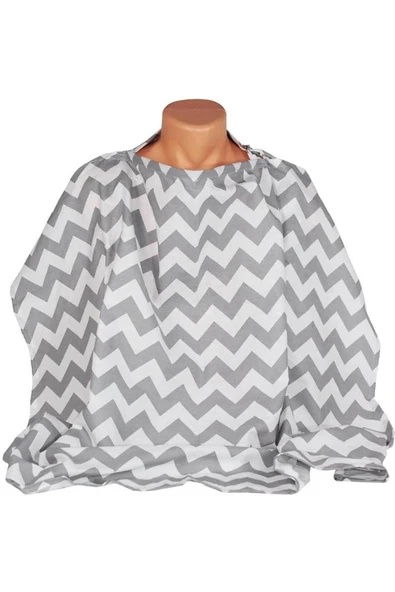 RevuBaby Duffel Emzirme Önlüğü Emzirme Örtüsü Gri-zizag - 3