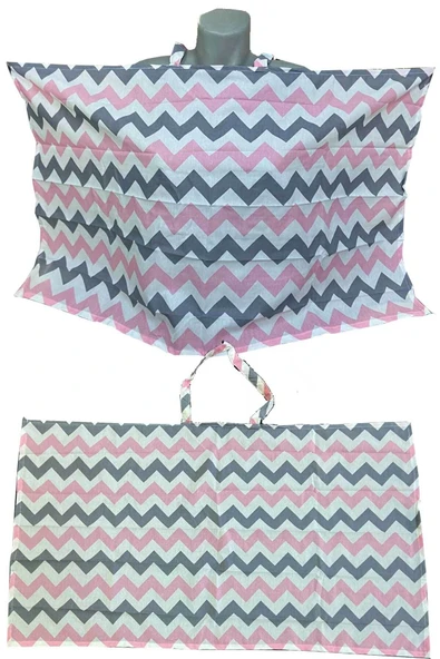 RevuBaby Duffel Emzirme Önlüğü Emzirme Örtüsü Pembe Zigzag - 3