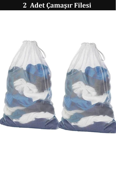 RevuBaby Çamaşır Yıkama Filesi - 60x40 Cm 2 Adet Isim Yazma Etiketli - 2