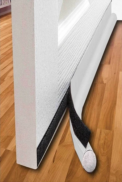 RevuBaby Lüks Kapı Altı Rüzgar Önleyici Sünger 90 Cm Beyaz Yapışkanlı - Kapı Altı - 2 Yıl