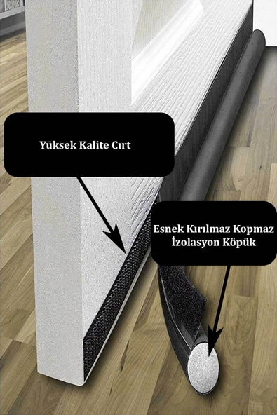 RevuBaby Lüks Kapı Altı Rüzgar Önleyici Sünger 90 Cm Siyah
