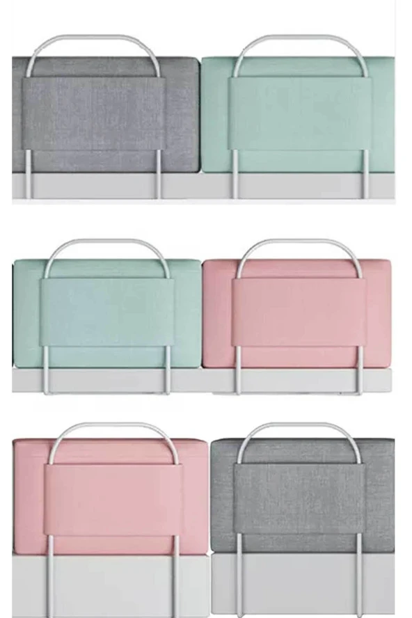 RevuBaby 100 Cm Yatak Bariyeri Bebek Ve Çocuk Korkuluğu Güvenlik Bariyeri Koruma Bariyeri Yeşil Pembe - 4