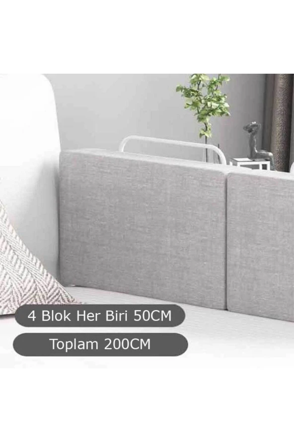 RevuBaby 200 Cm Serenity Xl Yeni Nesil Yatak Bariyeri Korkuluğu Grey (4 Blok)