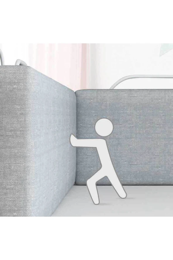 RevuBaby 200 Cm Serenity Xl Yeni Nesil Yatak Bariyeri Korkuluğu Grey (4 Blok) - 6