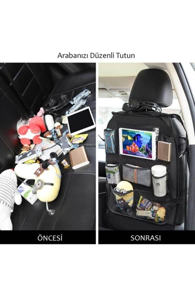RevuBaby Araba Koltuk Arkası Eşya Düzenleyici Organizer Koltuk Arkası Koruyucu Tablet Cepli