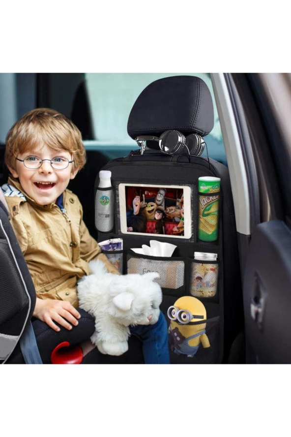Araba Koltuk Arkası Eşya Düzenleyici Organizer Koltuk Arkası Koruyucu Tablet Cepli 2adet - 5