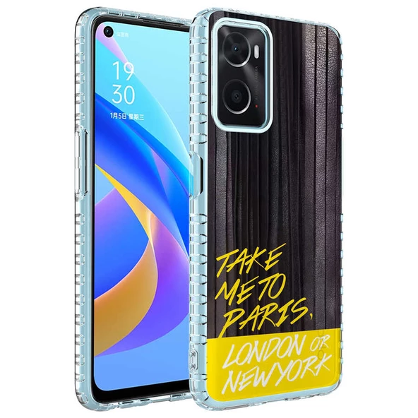 Smcase Oppo A96 4G Kılıf Desenli Elegans Serisi Silikon