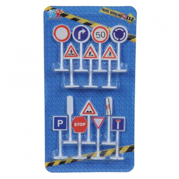 Kartelada Trafik İşaretleri Seti 14 Parça - 2