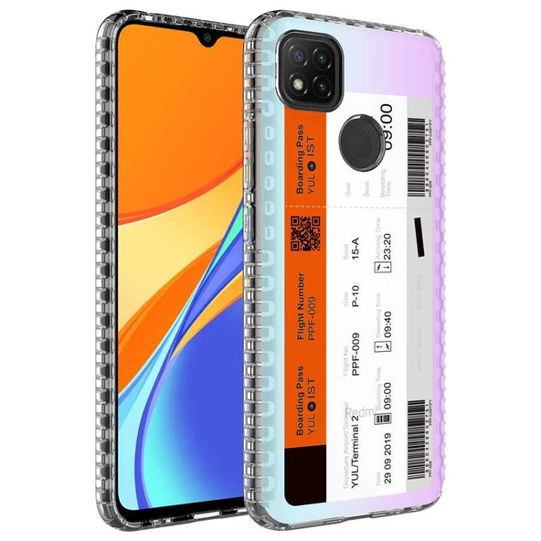 Smcase Xiaomi Redmi 10A Kılıf Desenli Elegans Serisi Silikon