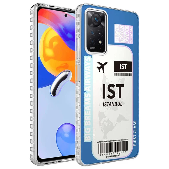 Smcase Xiaomi Redmi Note 11s Global Kılıf Desenli Elegans Serisi Silikon