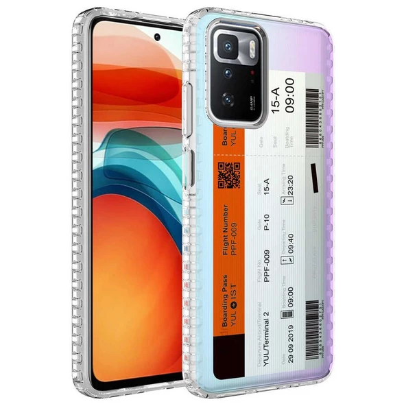 Smcase Xiaomi Redmi 10 Kılıf Desenli Elegans Serisi Silikon
