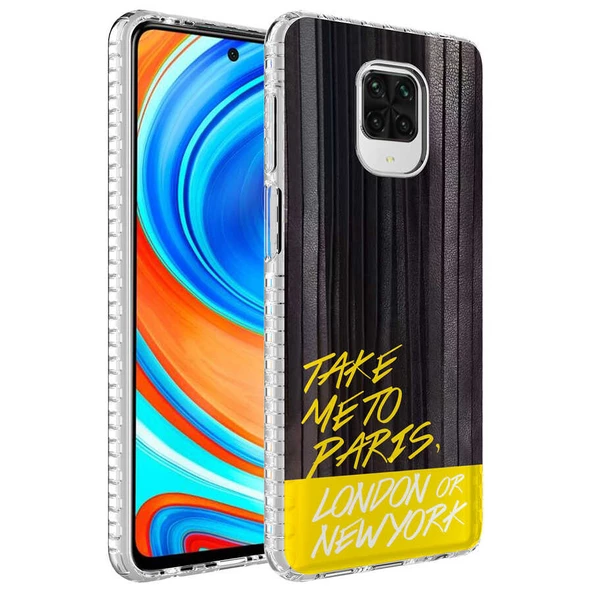 Smcase Xiaomi Redmi Note 9 Pro Kılıf Desenli Elegans Serisi Silikon