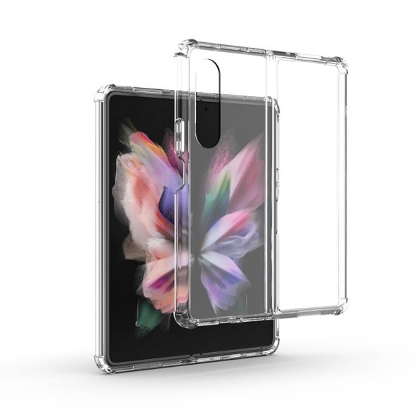 Smcase Samsung Galaxy Z Fold4 Kılıf Darbe Korumalı Transparent Acrylic Kapak