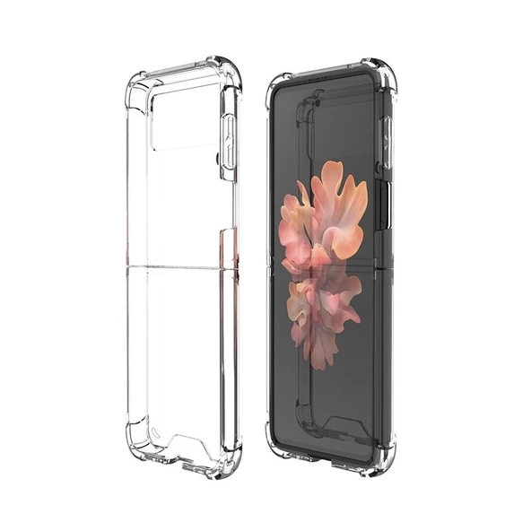 Smcase Samsung Galaxy Z Flip4 Kılıf Darbe Korumalı Transparent Acrylic Kapak