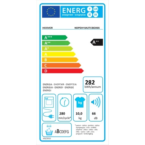 Hoover NDPEH10A2TCBEXSS 10 Kg Wi-Fi + Bluetooth Bağlantılı Isı Pompalı Kurutma Makinesi - 7