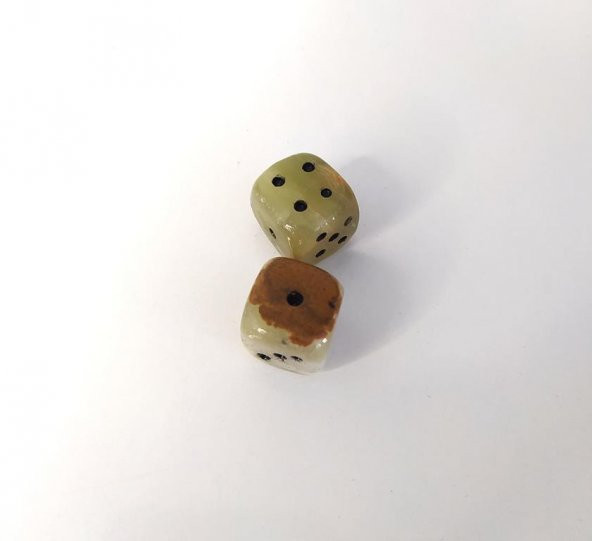 Okey Zar ikili Doğal Onix Taşı 1.5 cm Oyun Taş Dekoratif Obje - 4