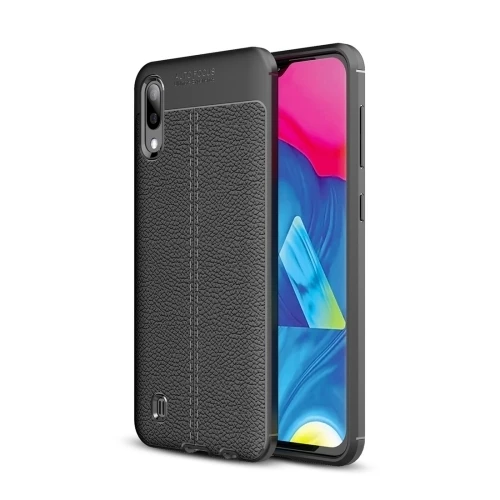 Smcase Samsung Galaxy A10 Kılıf Deri Dokulu Silikon