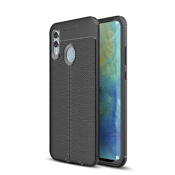 Smcase Samsung Galaxy A10s Kılıf Deri Dokulu Silikon