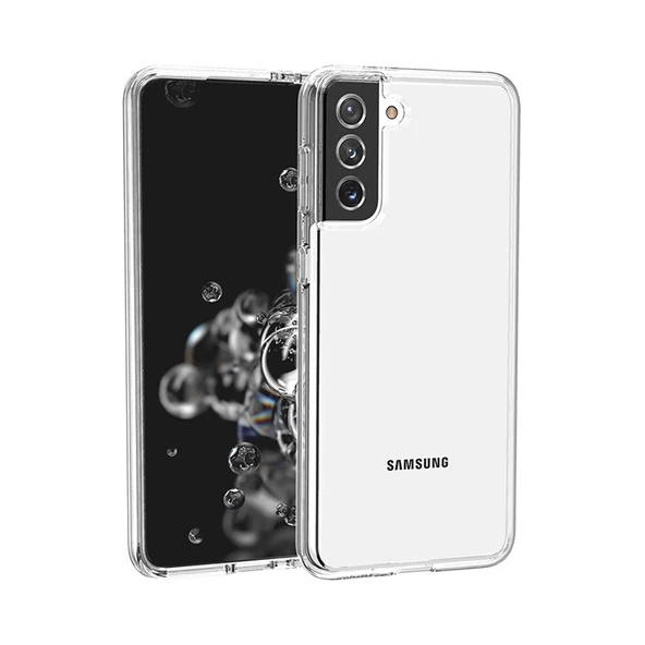 Smcase Samsung Galaxy S21 Plus 5G Kılıf Coss Hibrit Sert Kapak  Nano Ekran Koruyucu  Kamera Koruyucu