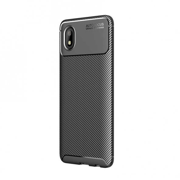 Smcase Samsung Galaxy A01 Core Kılıf Karbon Dokulu Negro Silikon
