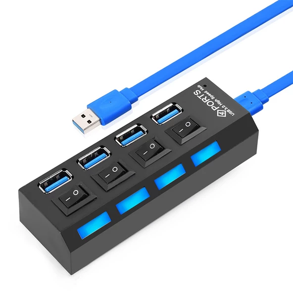 USB 3.0 4 port Hub 5Gbps çoklu USB 3.0 Splitter adaptör güç girişli