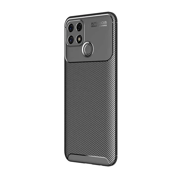 Smcase Oppo A15s Kılıf Ultra Soft Negro Karbon Silikon