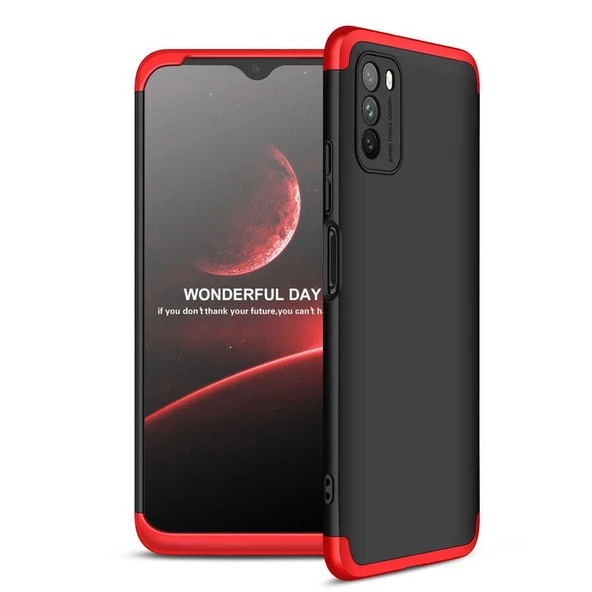 Smcase Xiaomi Poco M3 Kılıf 360 Ays zore Sert Kapak