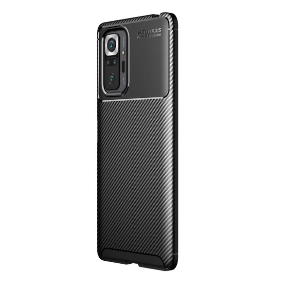 Smcase Xiaomi Redmi Note 10 Pro Kılıf Negro Karbon Silikon