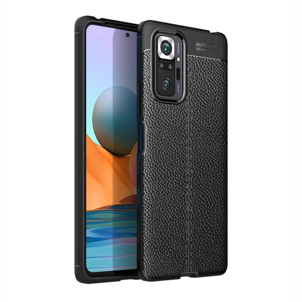 Smcase Xiaomi Redmi Note 10 Pro Max Kılıf Deri Dokulu Silikon