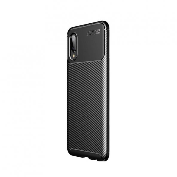 Smcase Samsung Galaxy A02 Kılıf Negro Karbon Silikon
